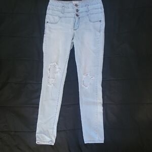 Celebrity Pink Blue Skinny Jeans Distressed Casual